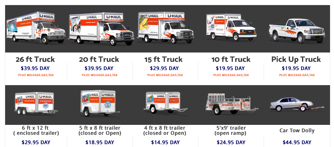 U Haul Truck Rental Rates
