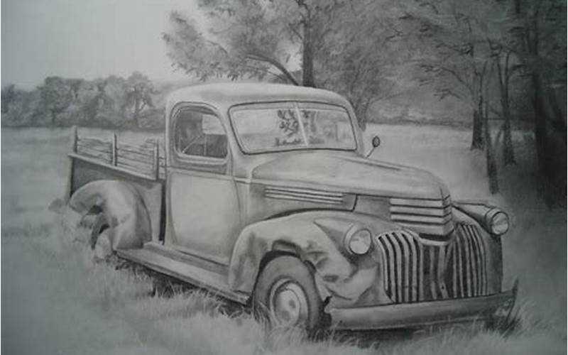 Pencil Drawing Old Army Trucks: Preserving History With Art