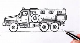 How To Draw An Army Truck Easy