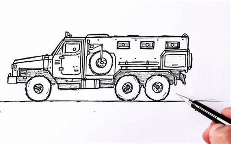 How To Draw An Army Truck Easy